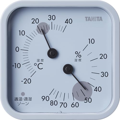タニタ Tanita 温湿度計 一目で室内環境がわかる 温度 湿度 アナログ 壁掛け 卓上 ブルー マグネット TT-587-BL