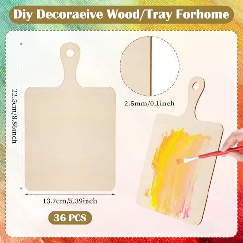 36 Piezas Mini Tablas De Cortar De Madera Para Manualidades miniatura 2