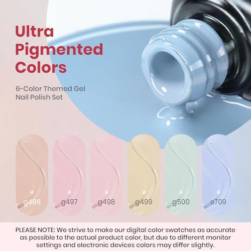 Image of Beetles Pastel Gel Polish Set, Soft Echo 6 Colors UV Gel Nail Polish