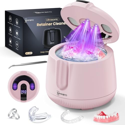 Image of Ultrasonic Retainer Cleaner Machine 48kHz, Dental Ultrasonic Care Cleaner | Ultrasonic Retainer Cleaner for Dentures, Aligners, Mouth Guards, Toothbrush Heads and Jewelry with 200ML Capacity