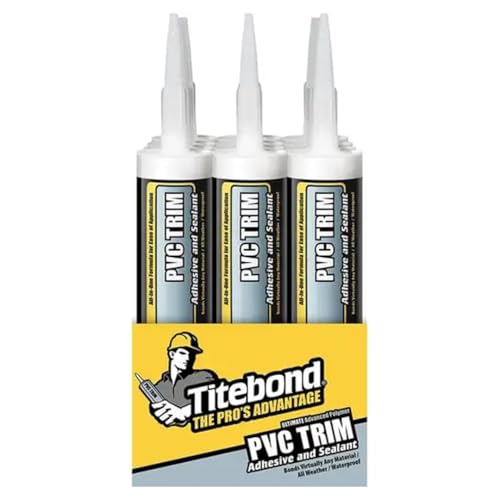 Titebond Ultimate PVC Trim Adhesive & Sealant 9.5 Oz. (12 Pack) – Advanced Polymer for PVC-Trim...
