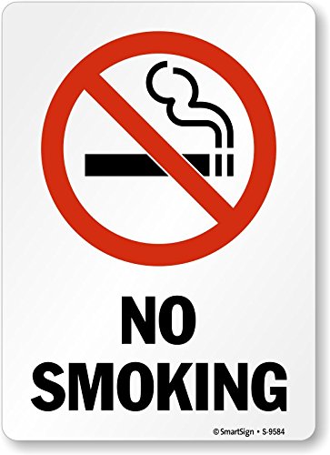 Interdiction de fumer panneau Smartsign S-9584-PL pour faire respecter la loi anti tabac