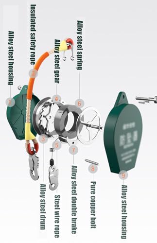 Dispositivo di protezione anticaduta retrattile in acciaio da 300 kg, con cordino di sicurezza ignifugo da 20 m, per lavori ad alta quota, dispositivi di protezione individuale (DPI) essenziali per la