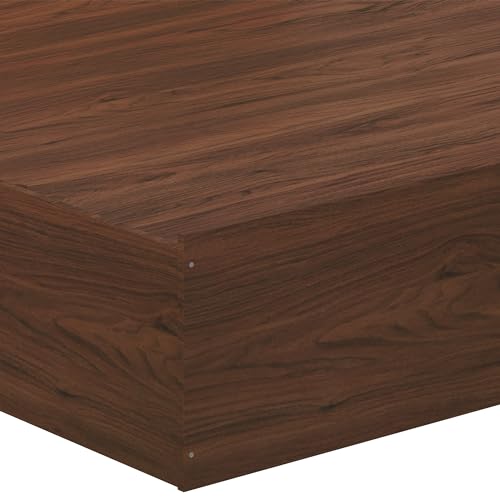 Image of Amazon Brand - Solimo Altamore Engineered Wood King Bed with Storage, Non Woven Base (Walnut Finish)