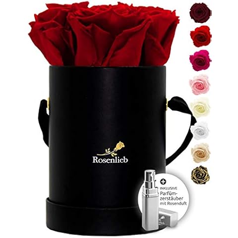 Rosenlieb Rosenbox Schwarz mit 4 Infinity Rosen Cover