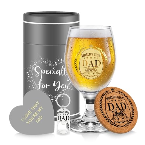 BigNoseDeer Geburtstagsgeschenk für Papa,Männer,Vater Biergläser,Papa Geschenk Geburtstag Bierkrug Personalisiert,Bester Papa Lustige Bier Geschenke für Männer,Papa zum Vatertagsgeschenk Weihnachten