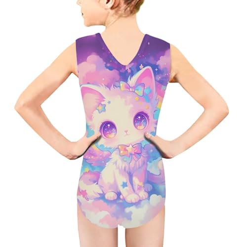 Image of Girls Bathing Suit Size 3-14 Swimsuits for Girls One-Piece Swimwear Summer V-Neck Sleeveless
