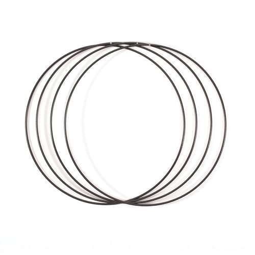 Vaessen Creative Metallringe Set, Schwarz, 4 Stück, Spannringe Ø 30 cm aus 3 mm Metalldraht, Traumfänger Basteln, Makramee Knoten, Mandala Häkeln sowie Gestalten weiterer Wanddeko und Fensterdeko