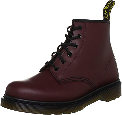 Dr. Martens Unisex-Adult 101 6-Eye Boot (11 UK, Cherry Red Smooth)