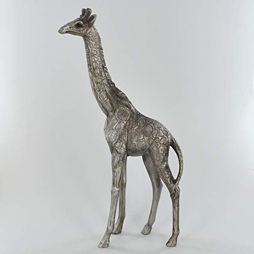 Antique Silver Medium Standing Giraffe Ornament