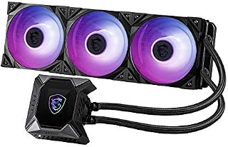 MSI MPG CORELIQUID K360 V2 AIO CPU Liquid Cooler - LCD Pump with 60mm Fan, 3 x 120mm ARGB Fans, Evaporation-Proof Tubing, GI Cooling & Mystic Light Software Support - AMD & Intel Socket Compatible