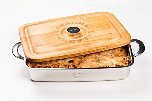 Lagostina Heritage Lasagera with Wooden Lid, Stainless Steel - Thumbnail 2