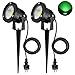 SanGlory 2er Set 7W LED Strahler Grün-Licht mit Erdspieß, 2m Kabel mit Stecker, Led Garten Beleuchtung, Gartenleuchte, Gartenstrahler, Rasenstrahler, IP65 Wasserdicht für Outdoor Hof, Rasen