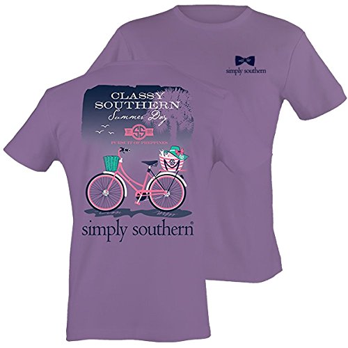Simply Southern Preppy T-Shirt - Bike Amethyst (Large)