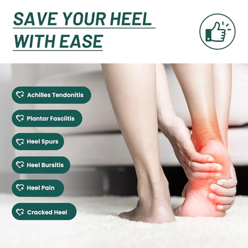 Image of Plantar Fasciitis Heel Protector for Shoes - Welnove Anti Slip Heel Cups for Women Men Heels Spur Pain Relief - Heel Inserts Pads for Achilles Tendonitis Dry Cracked Heel Support Cushion (Size L)