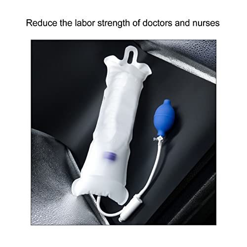 Pressure Infusion Bag, 500Ml / 1000Ml / 3000Ml Fluids Cuff With Pump & Monitor, Pressure Infuser Bag For Blood And Fluid Quick Infusion, Iv Fluid Delivery Administration Bag, No Leakage(1000Ml) #TOP2