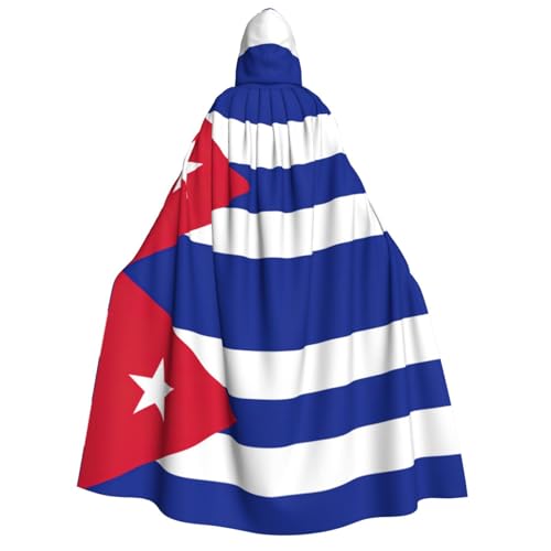 LJABCVNN Capa con capucha para adultos con estampado de bandera cubana, cómoda para cosplay, fiestas, casas embrujadas