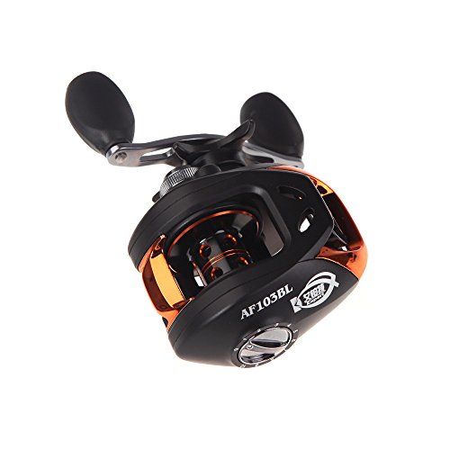 Kit Pesca Carretilha AF103 11 Rolamentos + Vara Sensor Carbono 1,68m 8-17 Libras cor:preto;lado:esqu
