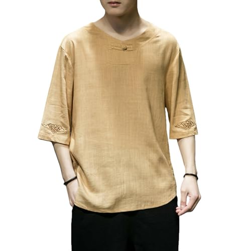 Chemise style chinois homme en lin évocation zen et design épuré