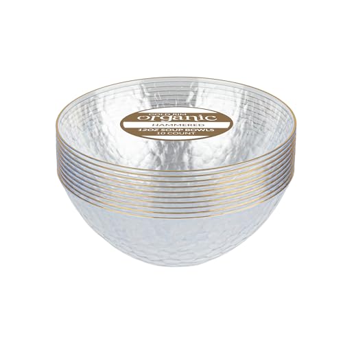 Plasticpro 4214-3 30 Pack 12 Ounce Hammered Plastic Bowls, Heavyweight Disposable Bowl Set cover