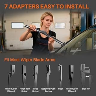 DOG TAIL Water Repellent Silicone Wiper Blades with Multiple Adapters, 24" and 21" Automotive Replacement Front Windshield Wiper Blades Set for My Car with Water Repellency Formula DropClear
