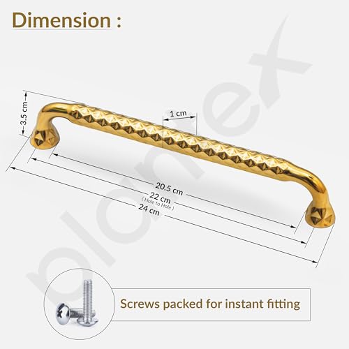 Image of Plantex Cabinet Handle /Kitchen Cabinet Door Handle /Wardrobe /224 mm Cupboard Handle /Door Pull-Push Handle for Home /Office - Pack of 2 (Gold)