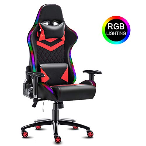 Modern Depo High Back Ergonomic Gaming Chair With Rgb Led Lights Headrest Lumbar Support Height Adjustable Swivel Buy Online In Belize At Belize Desertcart Com Productid 206222242