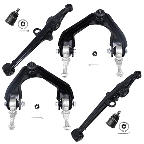 Image of Detroit Axle - 6pc Front End Control Arms Kit for 90-93 Honda Accord, 4 Upper Lower Control Arms 2 Lower Ball Joints 1990 1991 1992 1993 Replacement