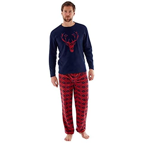 Harvey James Navy Stag Print Fleece PJs Cover