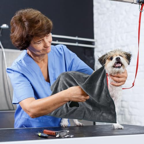 DIELOVEHUA Hundehandtuch, 100 x 50 cm Hundehandtuch Extra Saugfähig, Mikrofaser Handtuch, Schnell Trocknend, Hundehandtücher, Hunde Handtuch für Hunde, Katzen
