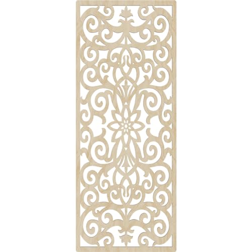 Image of Buel Decorative Pierced Fretwork Wood Wall Panels, 21 3 /8 inchW x 54 3 /8 inchH x 3 /8 inchT, Birch