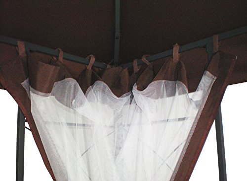 Green Bay Pavilion Gazebo Side Net Marquee Fly Screen Gathering Mosquito Netting Washable Removable Coffee(Side Net Only)