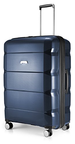 Hauptstadtkoffer - Britz - Hartschalen-Koffer Koffer Trolley Rollkoffer Reisekoffer Erweiterbar, 4 Rollen, TSA, 75 cm, 115 Liter, Dunkelblau