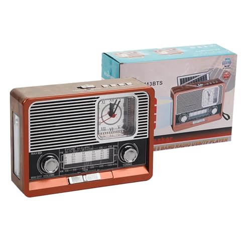 Radio Solar - Radio Vintage con linterna de bolsillo, larga duración para camping, exterior, hogar, fiesta, coche y dormitorio