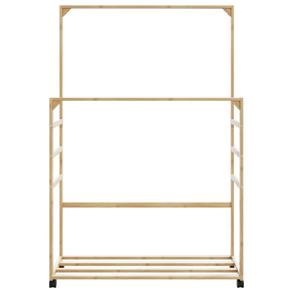 vidaXL Perchero con estantes y ruedas 90x35x155 cm bambú