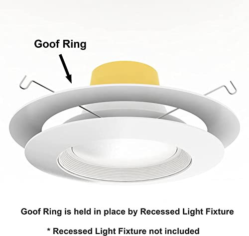 6 pack matte white goof trim ring for 834 inch recessed can lighting down light outer diameter 86 inches inner diameter 62 inches