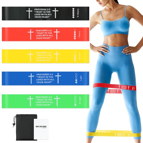 Everfion Resistance Bands for Working Out Gym, Christian Gifts for Women Men Fitness Physical Therapy, Resistance Loop Exercise Bands Set with Instruction Guide and Carry Bag(Set of 5, Proverbs 3:5) Everfion Resistance Bands for Working Out Gym, Christian Gifts for Women Men Fitness Physical Therapy, Resistance Loop Exercise Bands Set with Instruction Guide and Carry Bag(Set of 5, Proverbs 3:5)