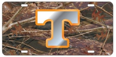 UT Tennessee Vols Mirrored Acrylic Camo License Plate Tag