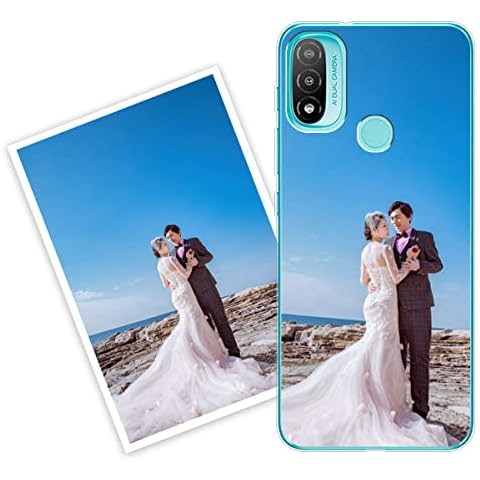 Sunrive Personalised Custom Case compatible with Motorola Moto E20, Soft TPU Clear Shock Absorbing Customised Cover with your own photo, image, Picture, or text Make Your Own Case Cover