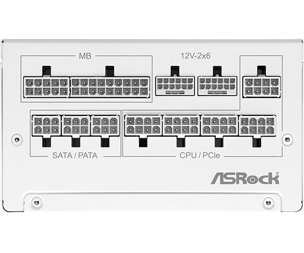 Image of ASRock Steel Legend SL-1200GW 1200W 80 Plus Gold & Cybenetics Platinum Full Modular Power Supply ATX3.1 PCIe5.1 Ready with Dual Color 12V-2x6 Cable 10 Years Warranty White Edition Japanese Capacitor