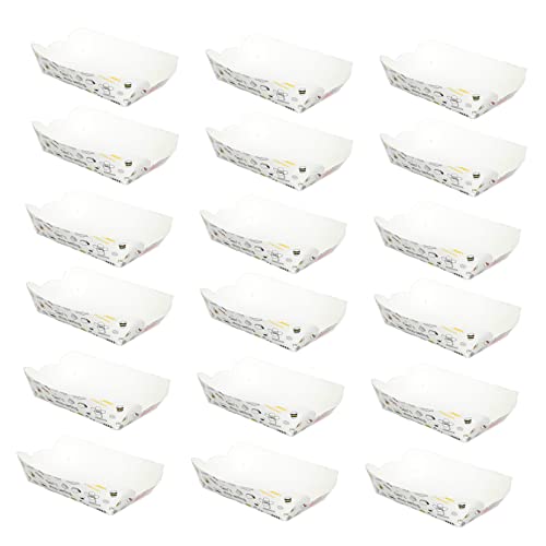 CIYODO 100Pcs Paper Food Serving Tray Fried Food Container for Parties Snack Wrapping Box Safe for Direct Food Contact for Home Kitchen Festivals and Picnics