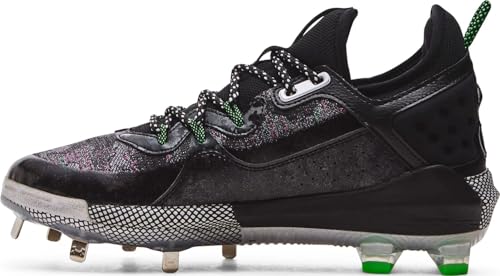 Under Armour Men's UA Harper 8 Low ST Baseball Cleats - High Energy Return and Ultimate Traction 6.5 Black-Metallic Silver
