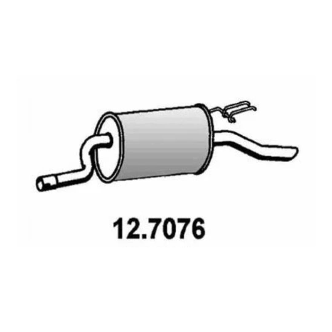 marmitta silenziatore posteriore 12.7076 asso compatibile con fiat punto 99 1.2i 8v 16v 99