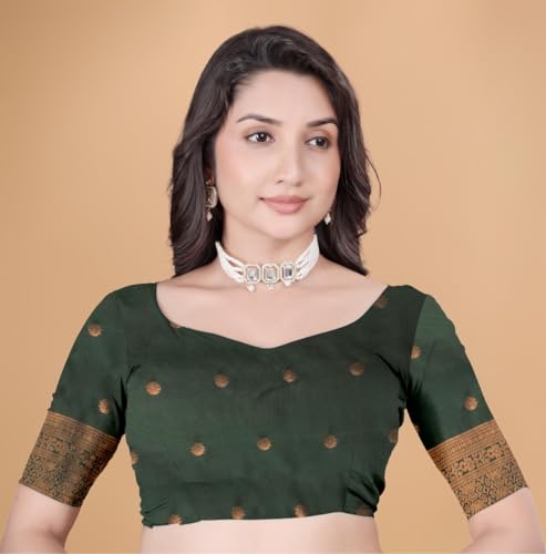 Image of Traditional Banarasi Silk 5.50 Meter Saree With 0.8 Meter Unstitched Blouse Piece For Wedding, Family Function, Festival And Special Occasion