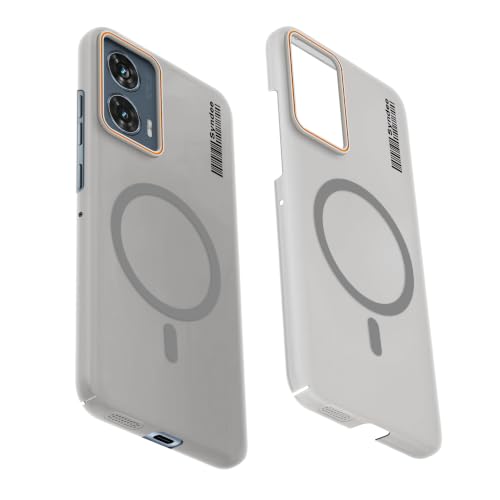 Image of Mr. Case Back Cover for Motorola Moto Edge 50 Fusion 5G Sleek Frosted Translucent Back Only Compatible with Wireless Magnetic Accessories | Anti-Scratch Shockproof Phone Case - Grey