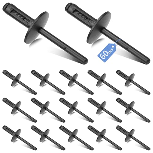 60 pièces Clips de garniture de jante pour voiture Pare-chocs Garde-boue 6 mm Rivets aveugles en plastique pour X1 X3 X5 X6 Z4 Coupé E90 E91 E84 E83 E53 E70...