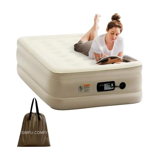 Simpli Comfy 18" Raised Twin Inflatable Air Mattress with Built-in AC Pump, Fast Self-Inflating Air Bed for Home & Travel 75” x 40” x 18"
