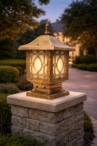 Image of Weldecor Antique Gate Lights for Outdoor Waterproof | Aluminum Casting Gate Light Lamp | LED Compatible Gate Light Set of 2PC