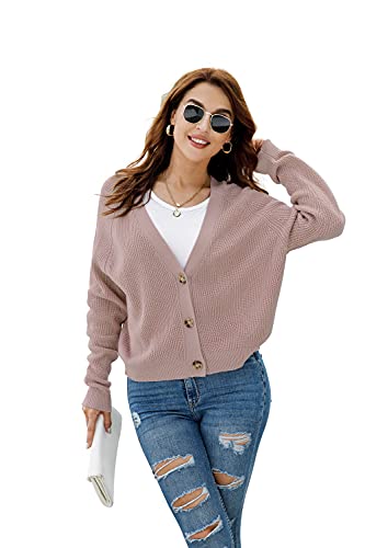 Image of TASAMO Womens Cardigan Sweaters 2026 Fall Cropped Lightweight Sweater