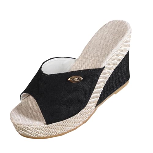 Sandales compensées été femme bout ouvert semelle épaisse confortable